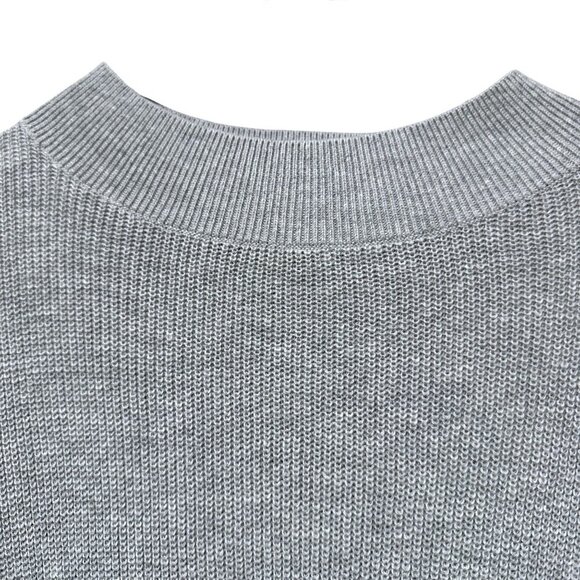 J.CREW Poncho Sweater Gray Stripe One Size Cotton Blend Womens Top NWT - Picture 5 of 10